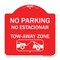 Signmission No Parking-No Estacionar Tow-Away Zone W/ Graphic, Red & White Alum Sign, 18" x 18", RW-1818-23804 A-DES-RW-1818-23804 - alternate 1
